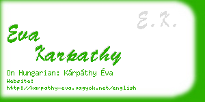 eva karpathy business card